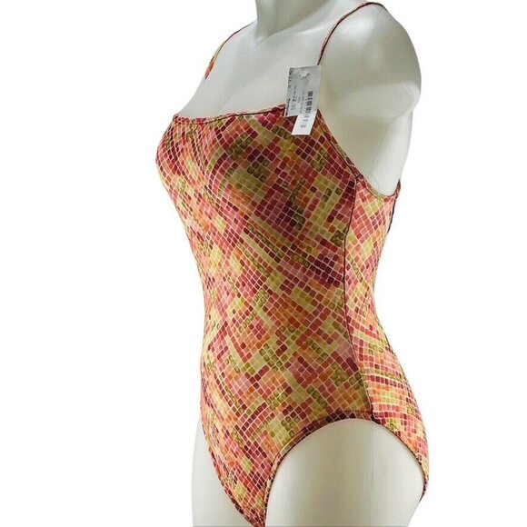 Colorful Mosaic Print One-Piece Swimsuit By I.N.C. Size S - Picture 4 of 10